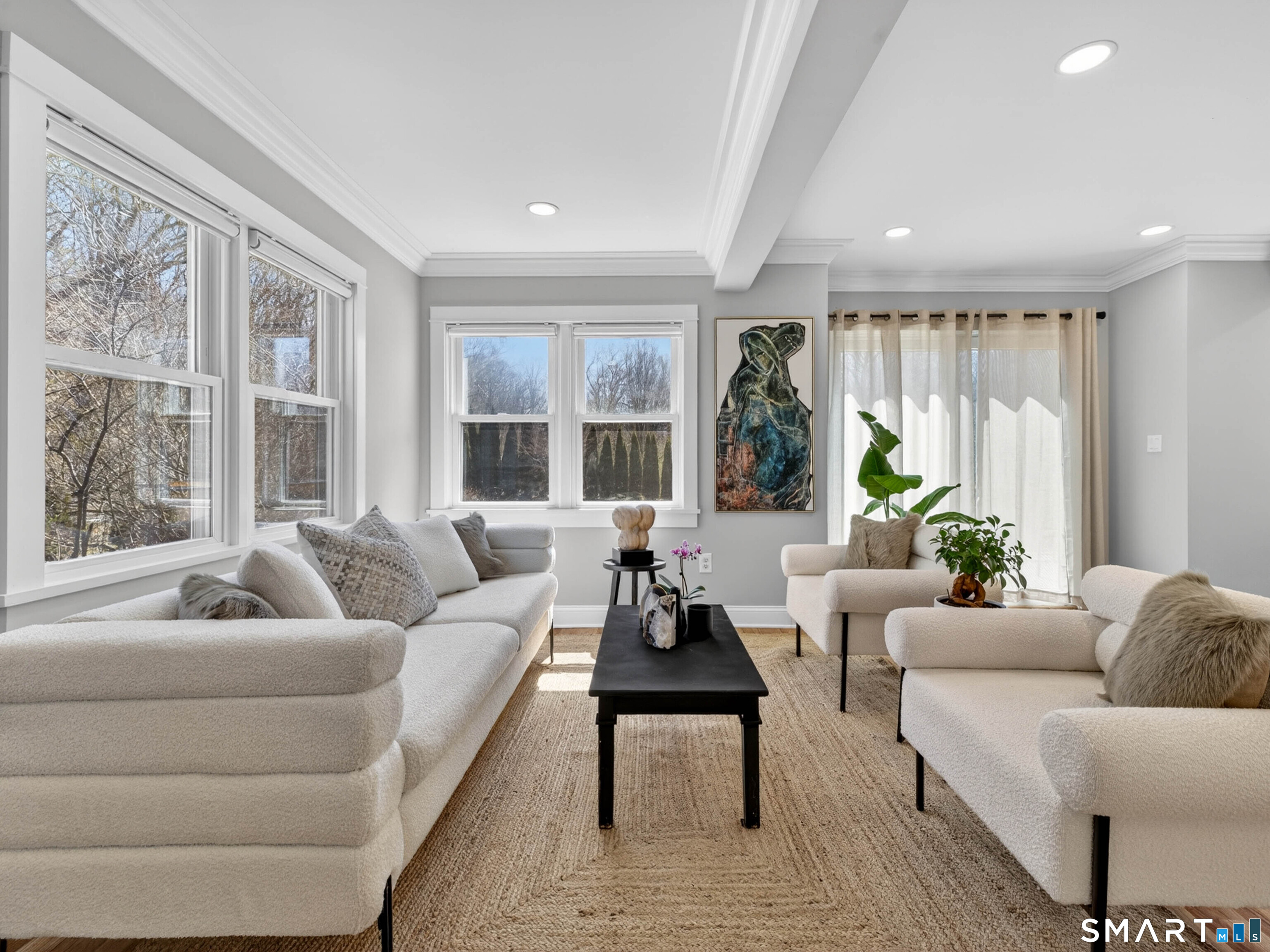 1092 Durham Road Guilford, CT 06437 - Photo 30 of 61 a living room with furniture and large windows