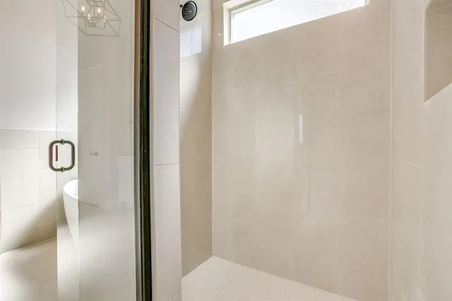 a bathroom with a shower