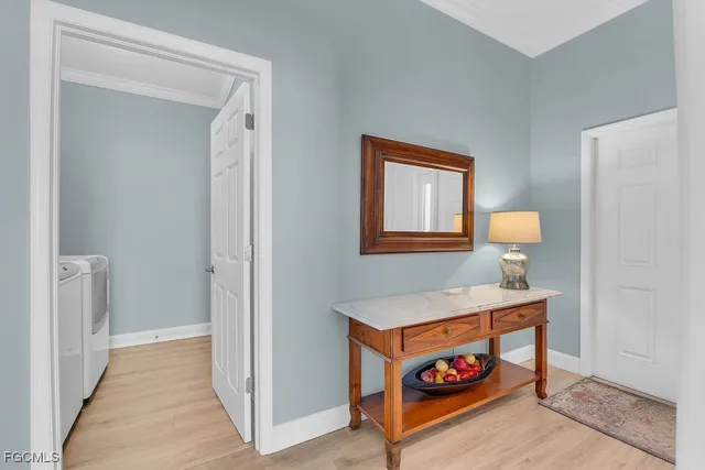 a view of an entryway with furniture