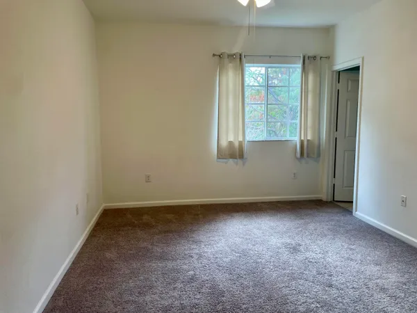 an empty room with a window