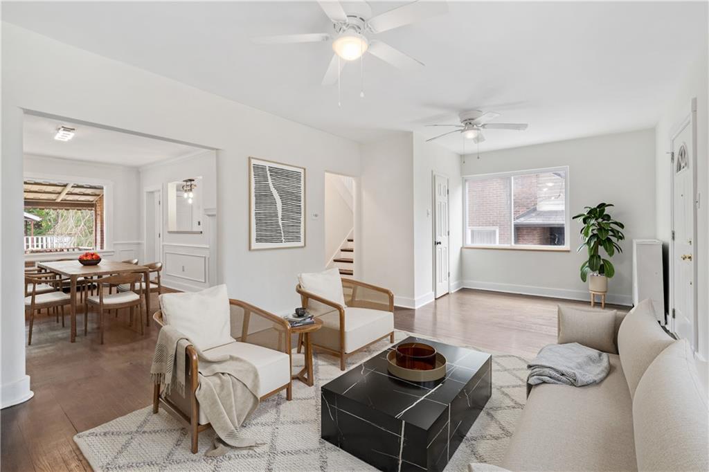 6418 Landview Road Pittsburgh, PA 15217 - Photo 11 of 45 a living room with furniture and a wooden floor