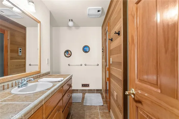 a view of wooden balcony