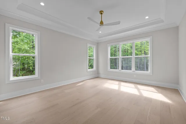 an empty room with windows