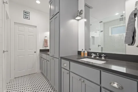 a bathroom with a shower