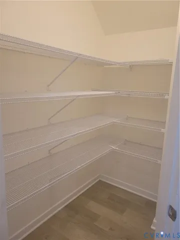 a close up view of a closet