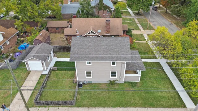 an aerial view of a house