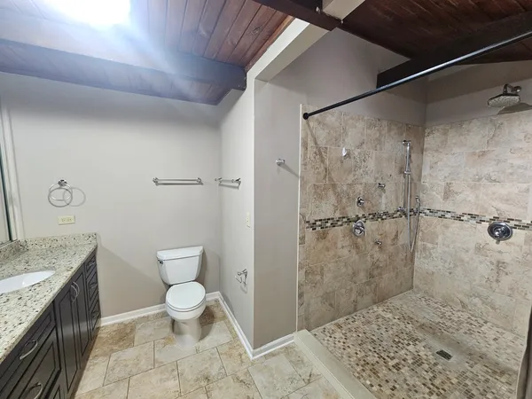 a bathroom with a shower