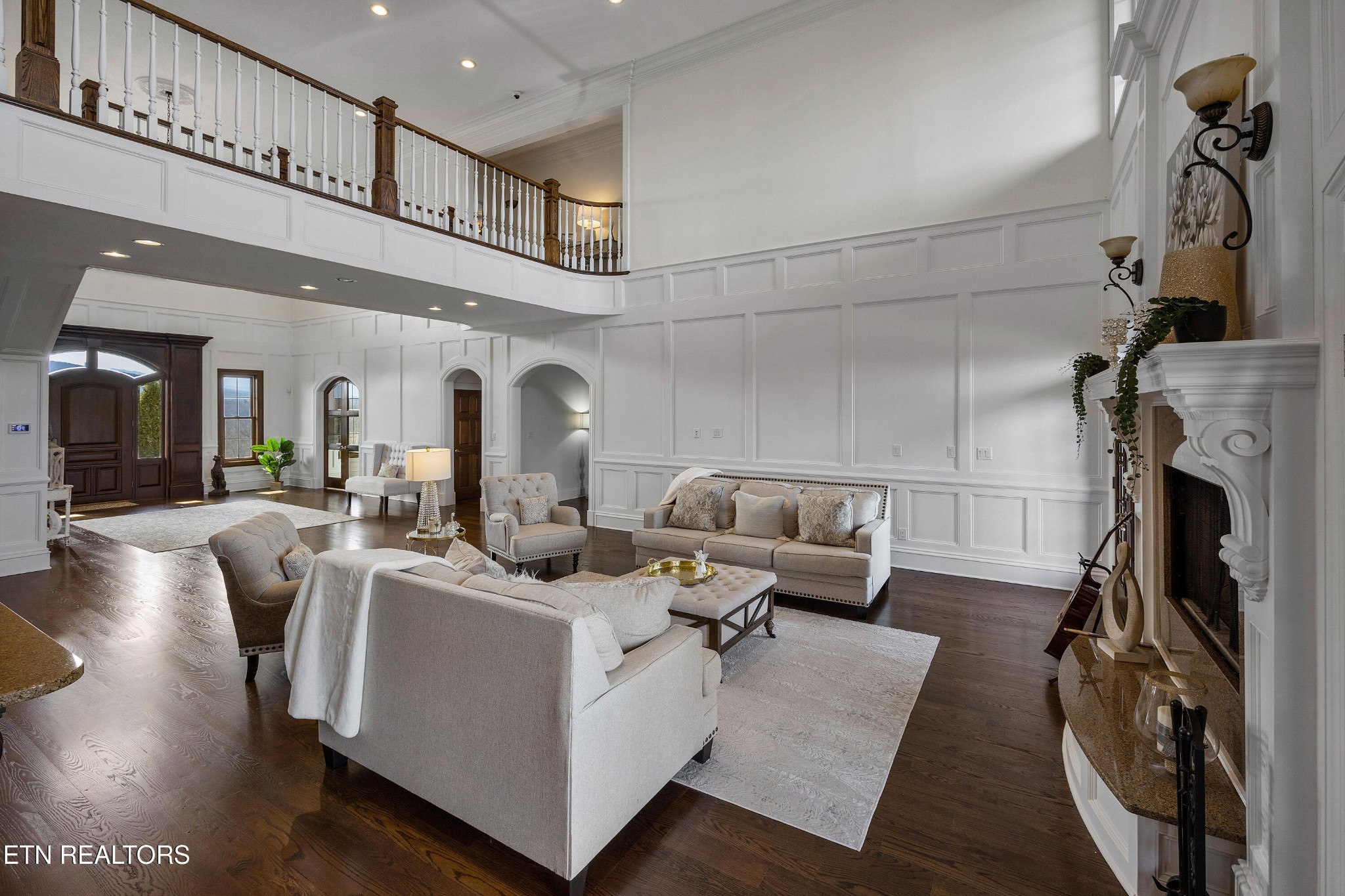 3050 Sims Road Sevierville, TN 37876 - Photo 30 of 59 a living room with furniture a fireplace and a flat screen tv