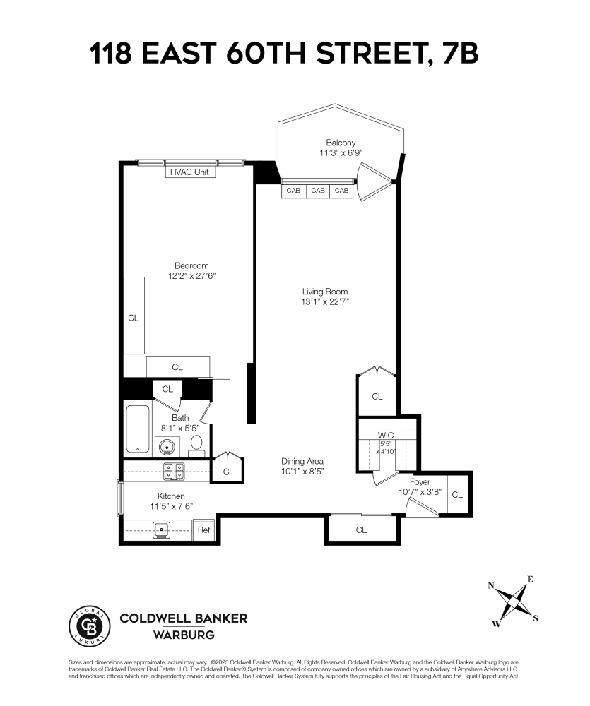 118 East 60th Street, Unit 7B Manhattan, NY 10022 - Photo 15 of 15 a picture of a floor plan