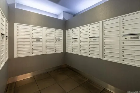 a view of a room with a window