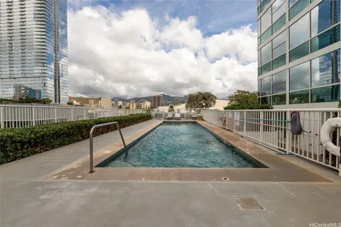 a view of a terrace with sky view