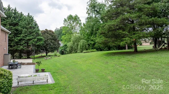 a view of a backyard with a garden