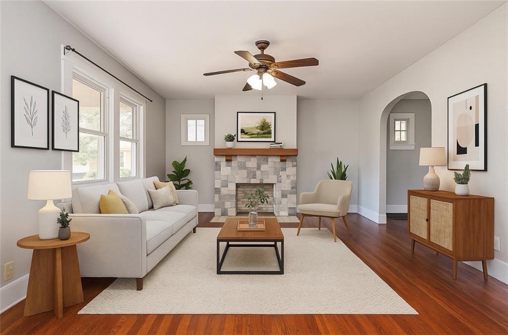88 Evans Avenue Pittsburgh, PA 15205 - Photo 9 of 41 a living room with furniture and a fireplace