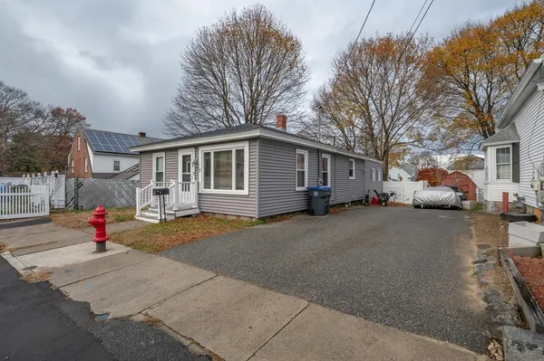 a street view with a house