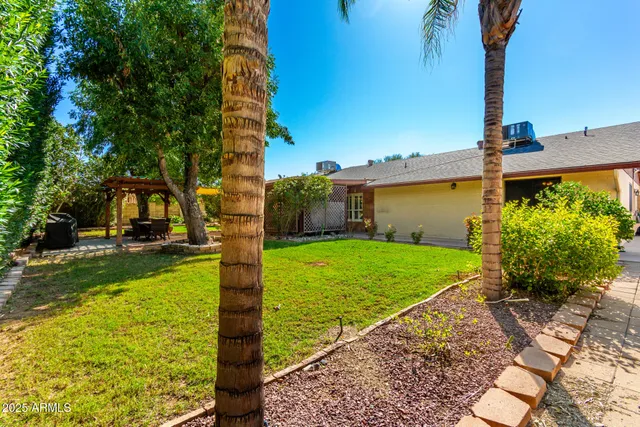 an aerial view of residential building with parking space