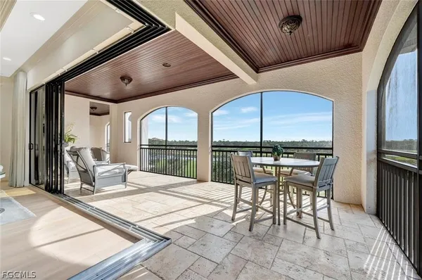 a living room with a large window
