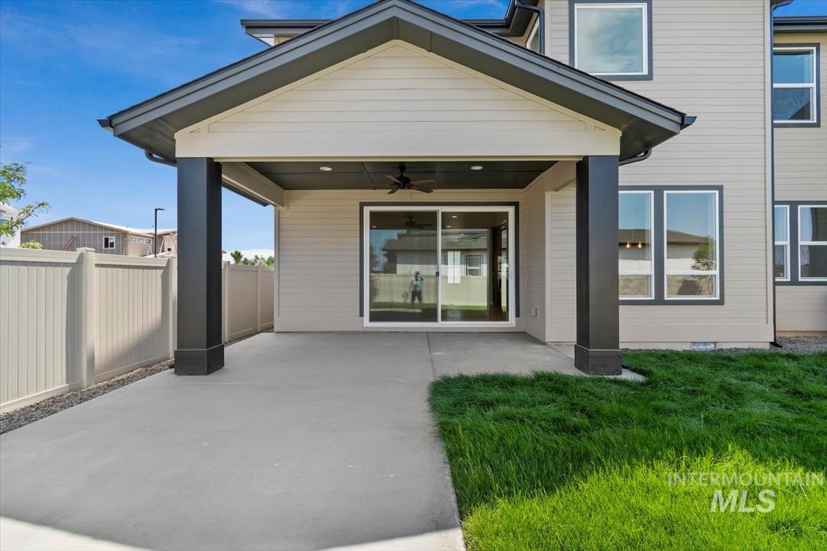 2830 West Jutland Street Meridian, ID 83642 - Photo 37 of 40 Back of house with ceiling fan and a patio
