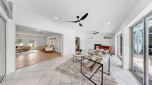 an aerial view of residential house with outdoor space and lake view