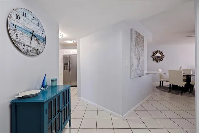 a view of a hallway with elevator