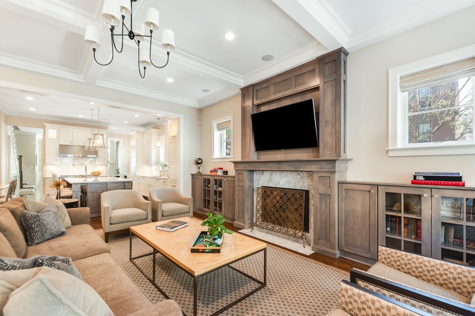 1480 West Grace Street Chicago, IL 60613 - Photo 11 of 41 a living room with furniture a fireplace and a flat screen tv