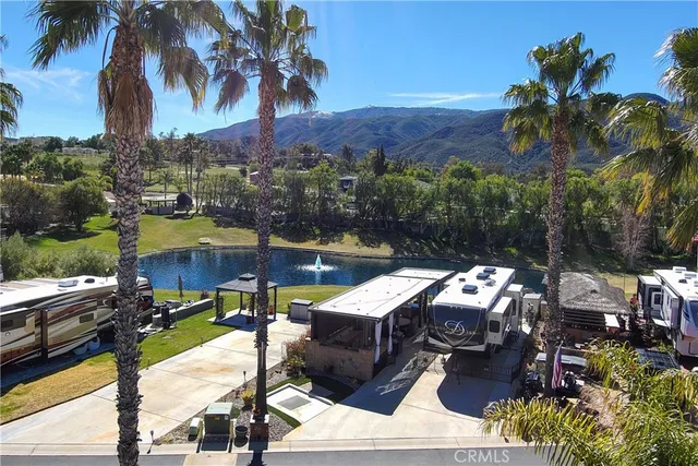 an outdoor view with patio