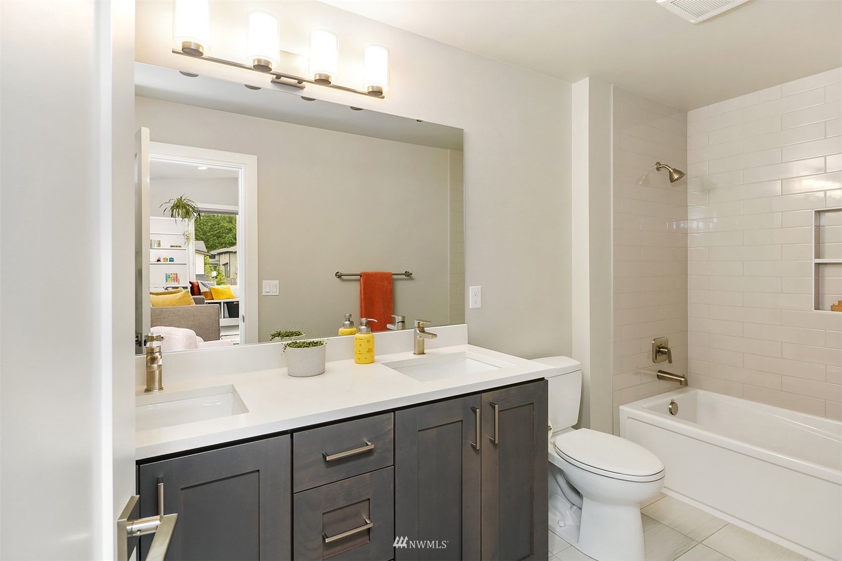 236 234th Place Southeast Bothell, WA 98021 - Photo 32 of 39 a bathroom with a sink a toilet and shower curtain