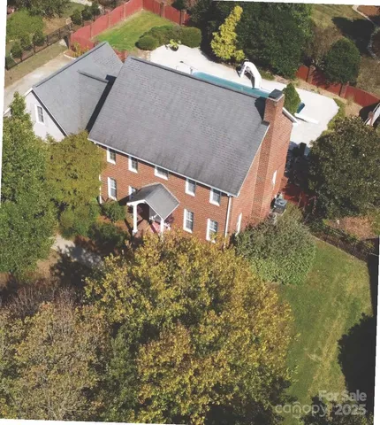 an aerial view of a house