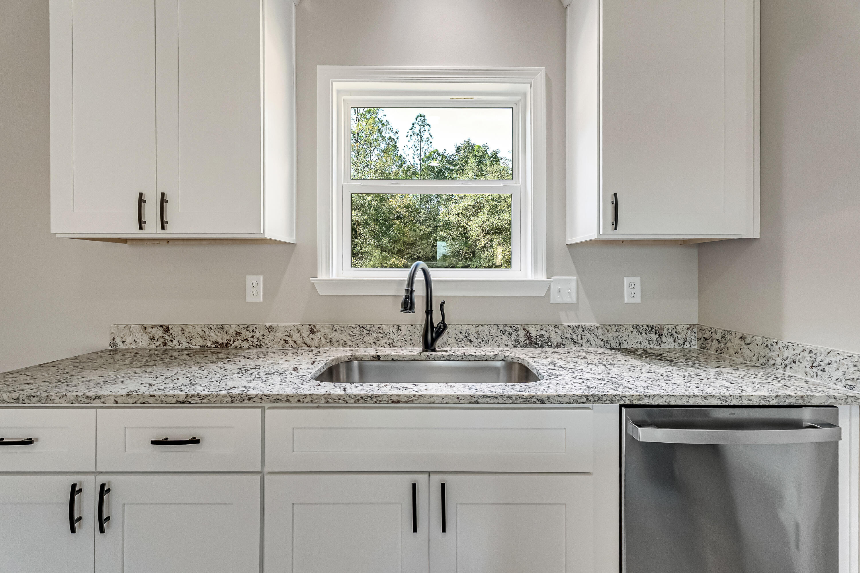 2.93-ac Goodwin Road Crestview, FL 32539 - Photo 10 of 45 a kitchen with granite countertop white cabinets and a window