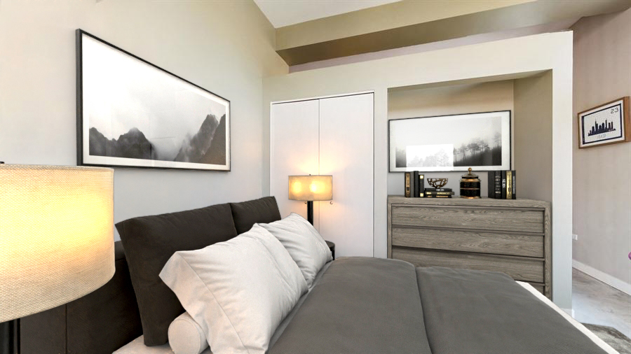 949 West Madison Street, Unit 401 Chicago, IL 60607 - Photo 10 of 14 a living room with furniture and a painting on the wall