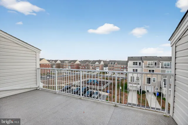 a view of a balcony with city view