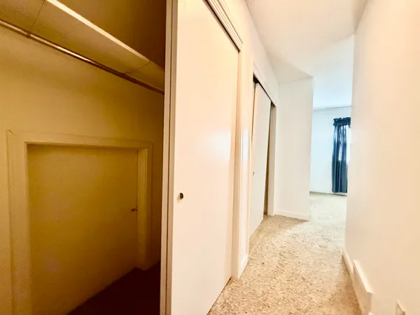 an empty room with a natural light
