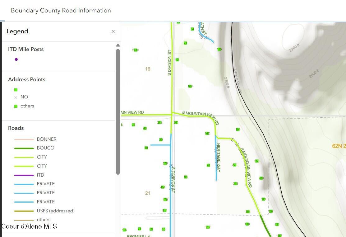 Lot 4 East Mountain View Road Moyie Springs, ID 83845 - Photo 21 of 22 County Road Map
