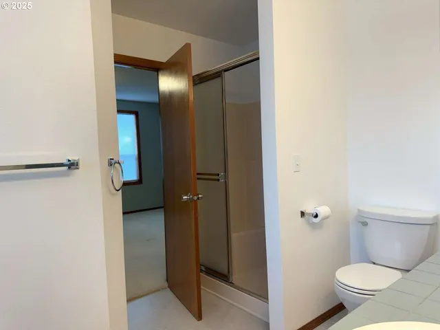 a view of bathroom with a toilet