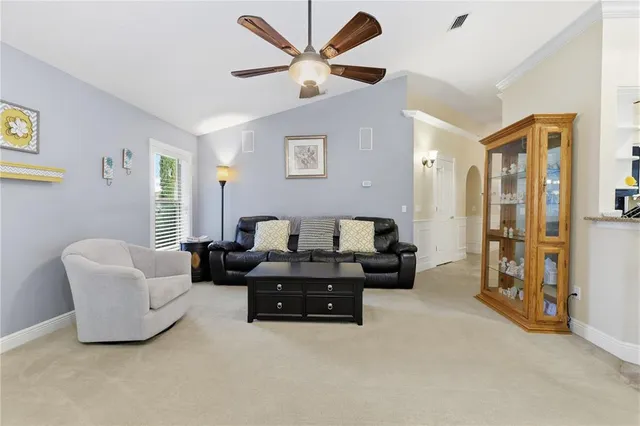 a living room with furniture