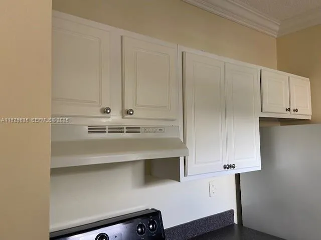 a view of cabinets and wooden floor