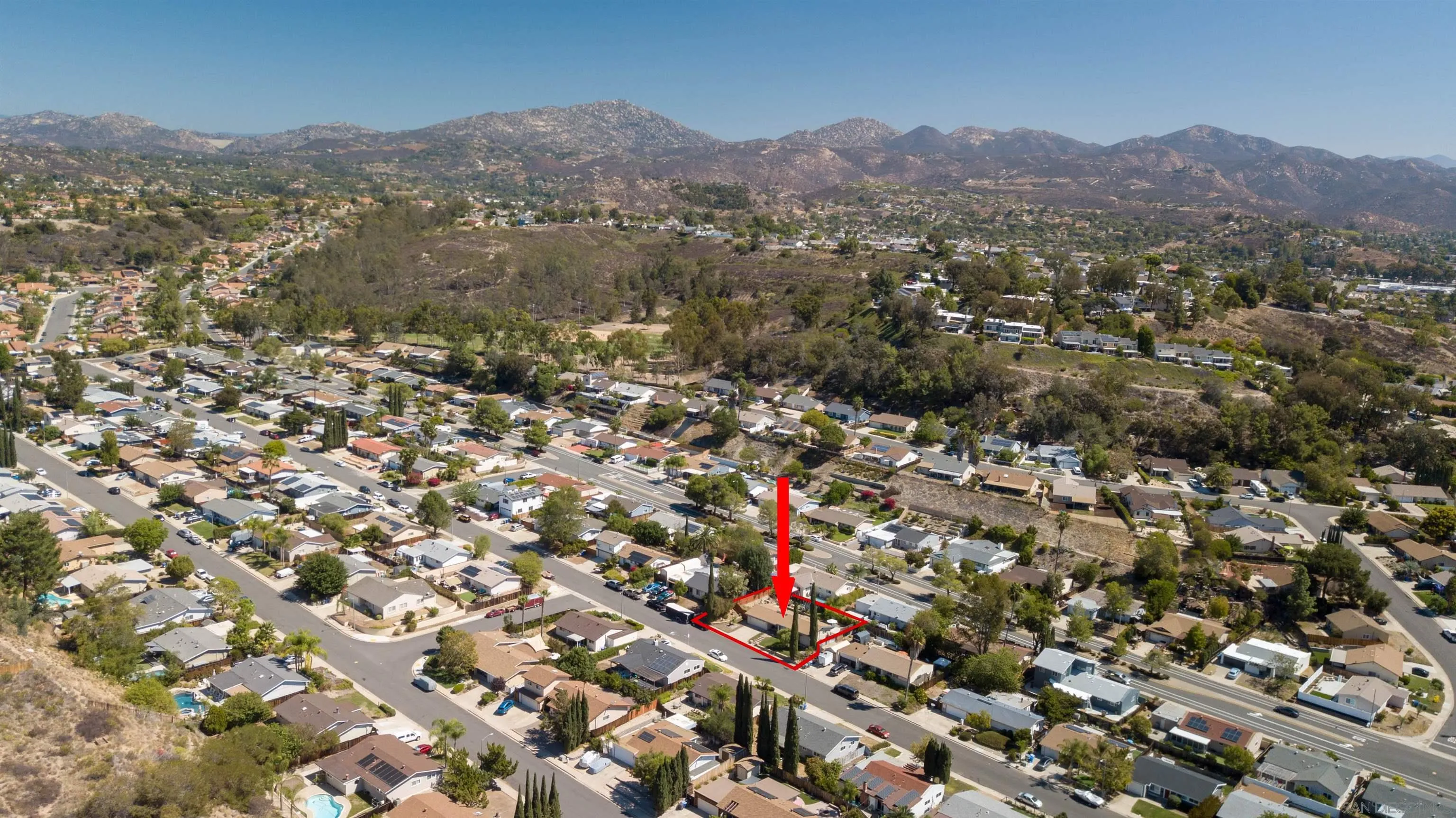 13515 Utopia Road Poway, CA 92064 - Photo 36 of 36 an aerial view of residential house with parking and mountain view