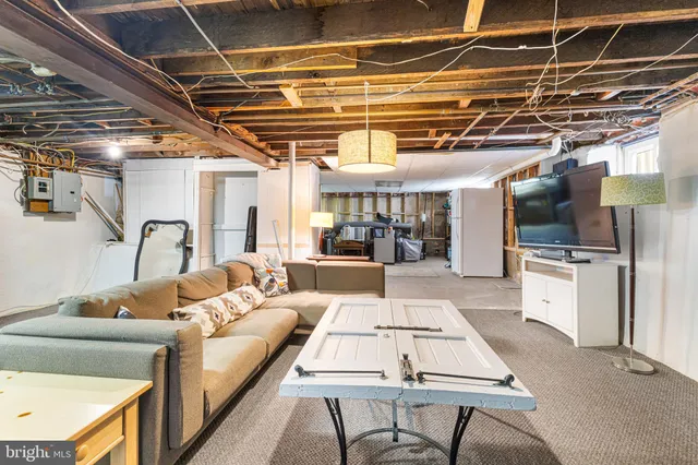 a living room with furniture