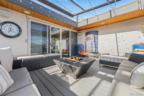 a outdoor space with patio furniture