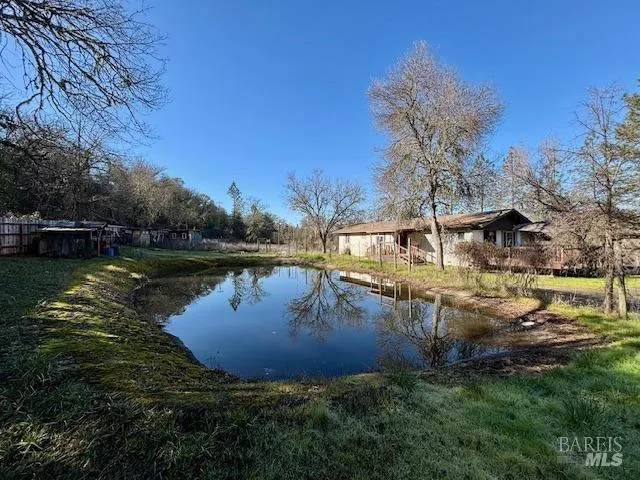 a view of a lake with houses
