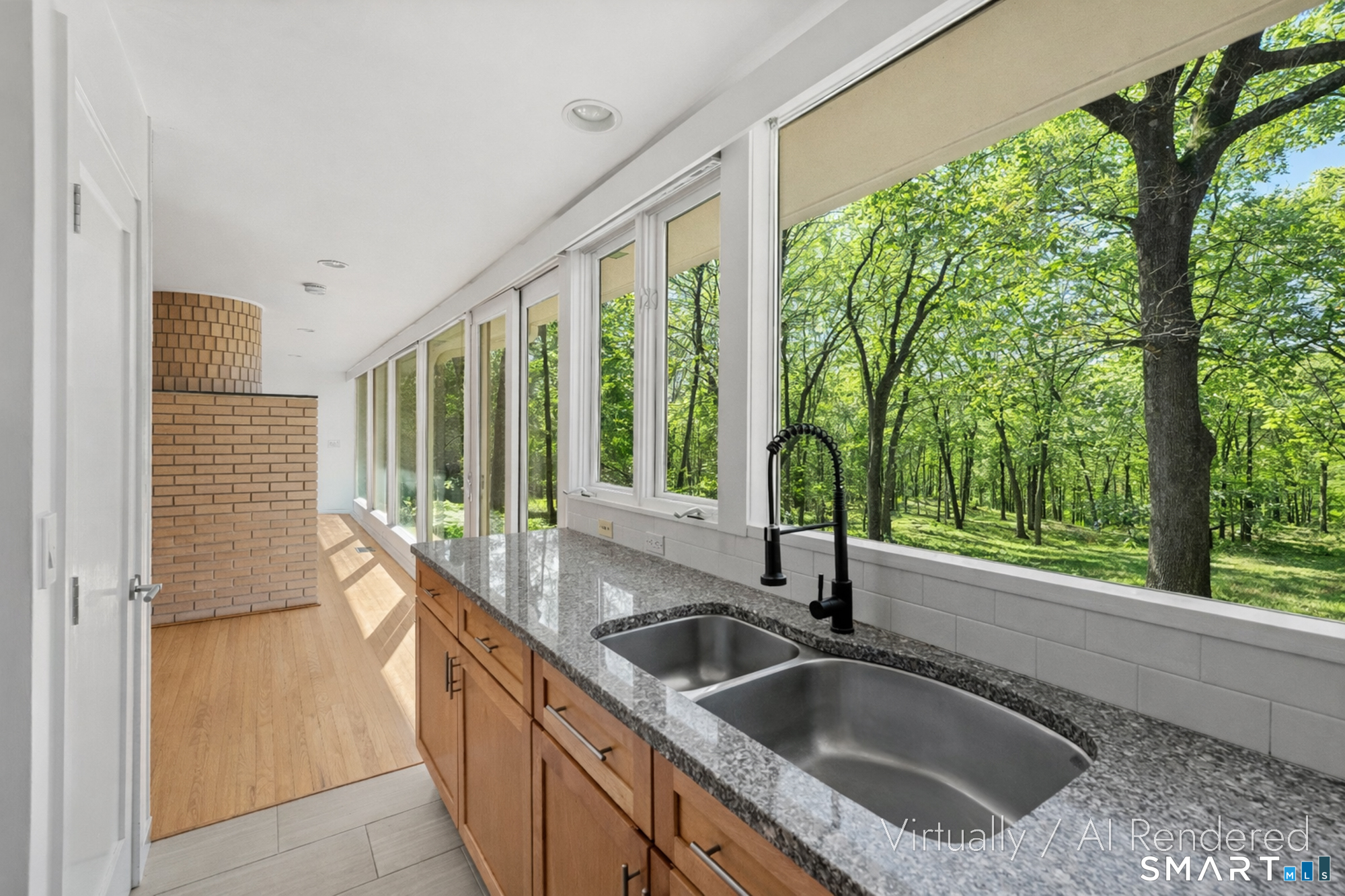17 Richmond Hill Road Weston, CT 06883 - Photo 12 of 24 a kitchen with a sink and a large window