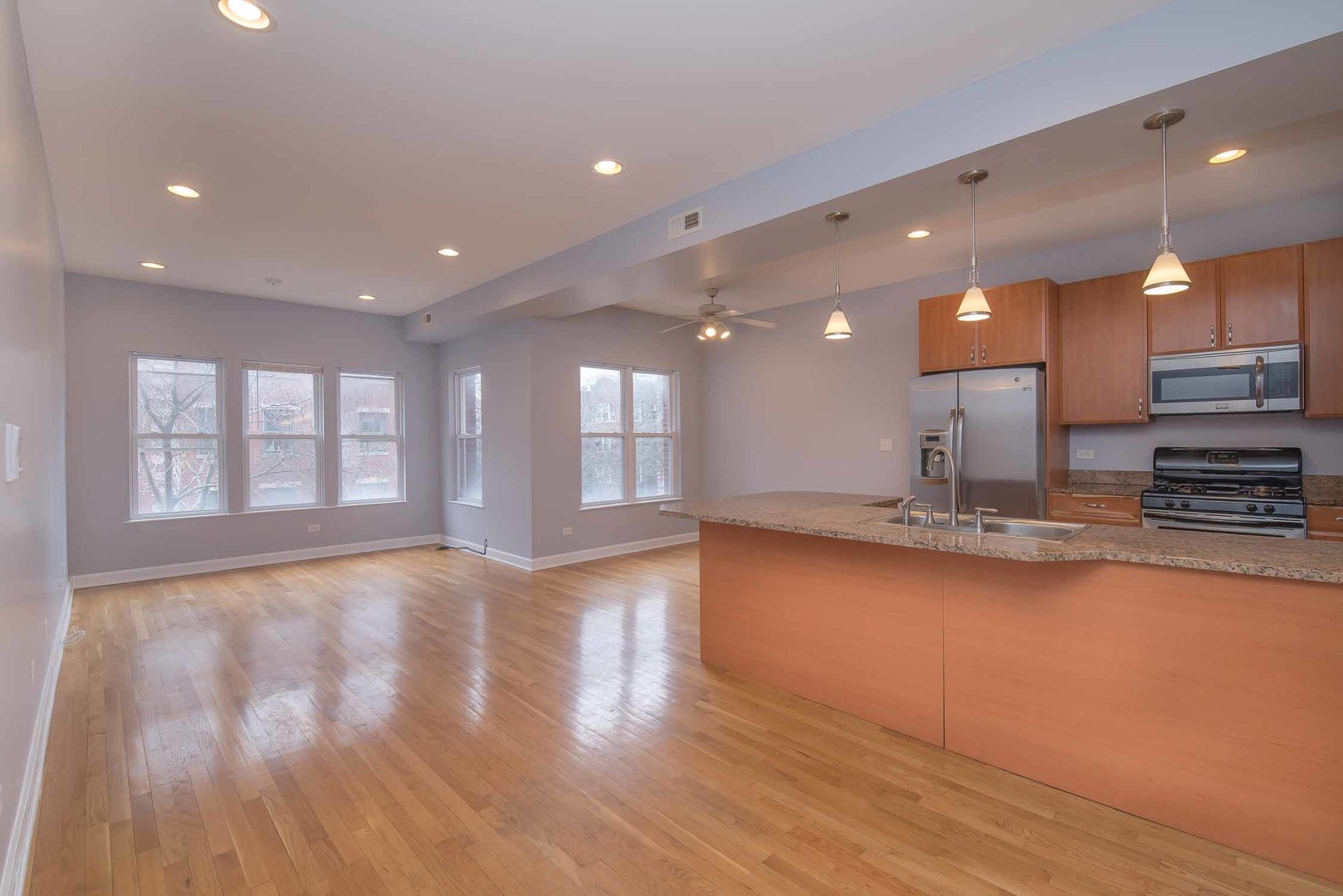 1628 West Juneway Terrace, Unit 2W Chicago, IL 60626 - Photo 4 of 23 a view of an empty room with window and wooden floor