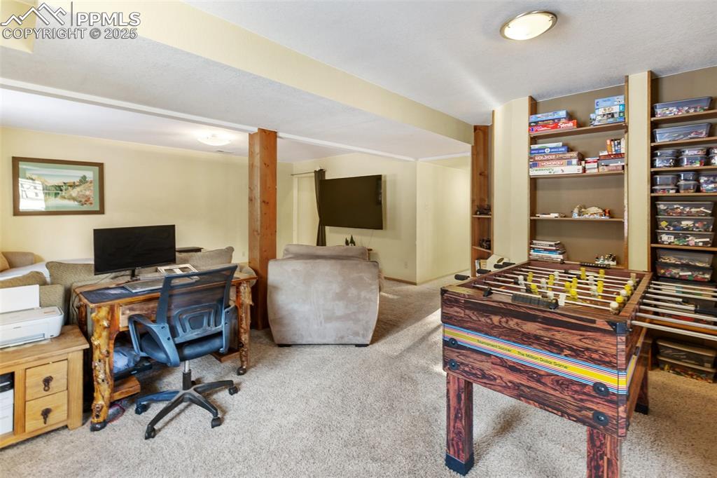 747 Pinon Ridge Drive Woodland Park, CO 80863 - Photo 20 of 32 a livingroom with workspace and a couch