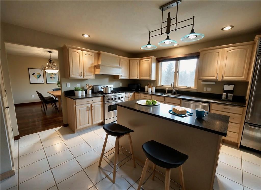 506 Princess Drive Elizabeth, PA 15037 - Photo 16 of 46 a kitchen with stainless steel appliances granite countertop a sink a stove a refrigerator cabinets and dining table