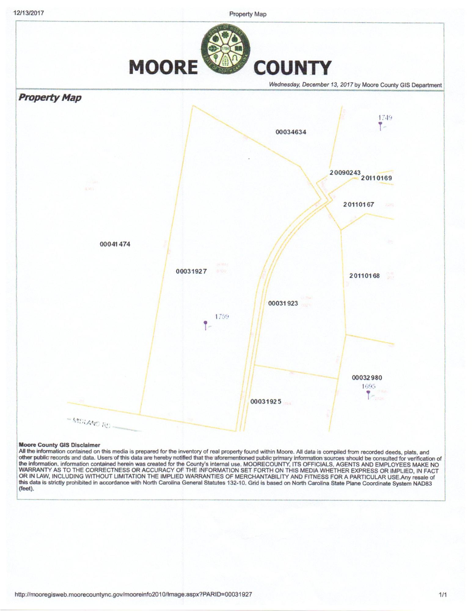 1759 Midland Road Southern Pines, NC 28387 - Photo 1 of 1 Tax Map
