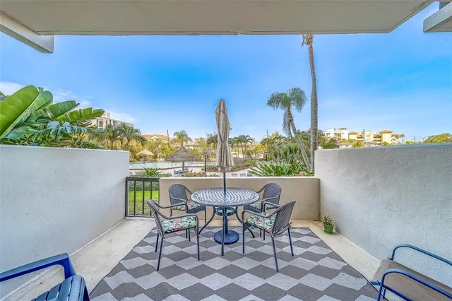 a view of an outdoor seating area