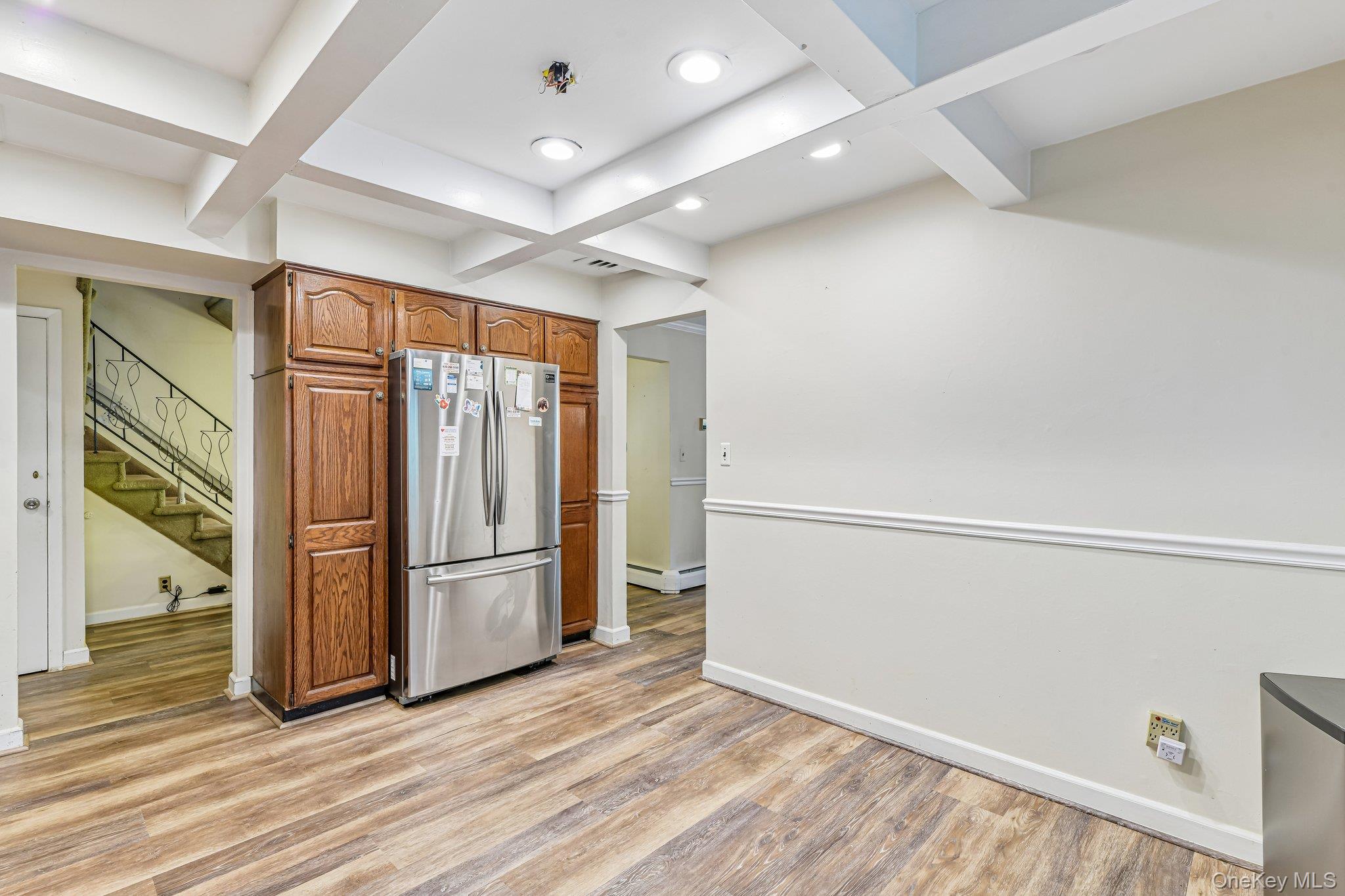 237 Cedar Road East Northport, NY 11731 - Photo 11 of 45 Eat-in kitchen with coffered ceilings and recessed lighting.