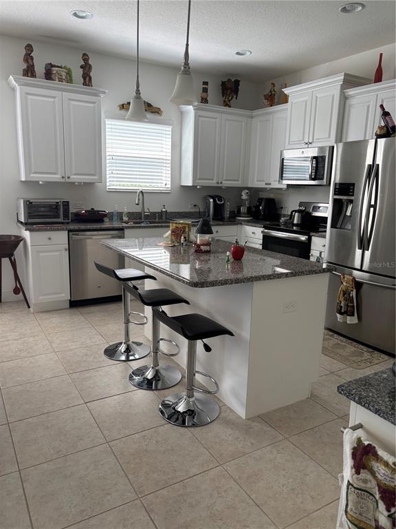 10923 Blue Magnolia Lane Parrish, FL 34219 - Photo 6 of 31 a kitchen with stainless steel appliances granite countertop a sink a stove a refrigerator and cabinets