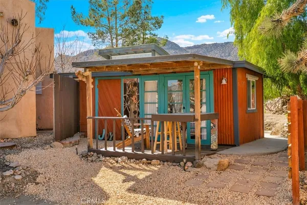 a view of a yard with an outdoor space