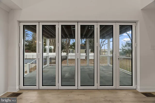 a view of a glass door of the house