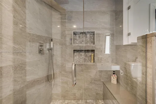a bathroom with a shower